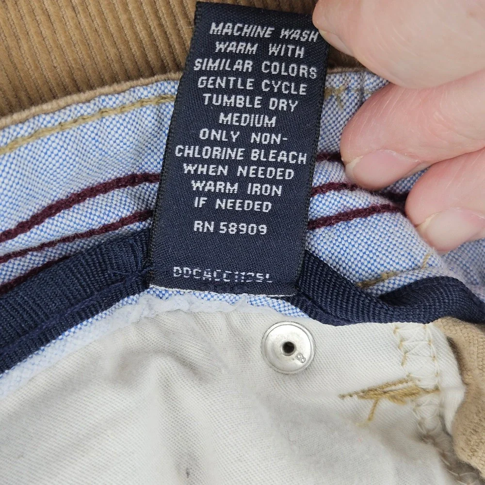 Cremieux Classics Mens Tan Corduroy Pants 34x32 Khaki Cotton Straight Leg